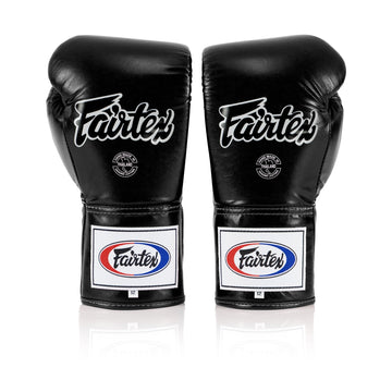 Fairtex Pro Leather Laced Competition Gloves - Locked Thumb for Muay Thai and Boxing - Fairtex Store