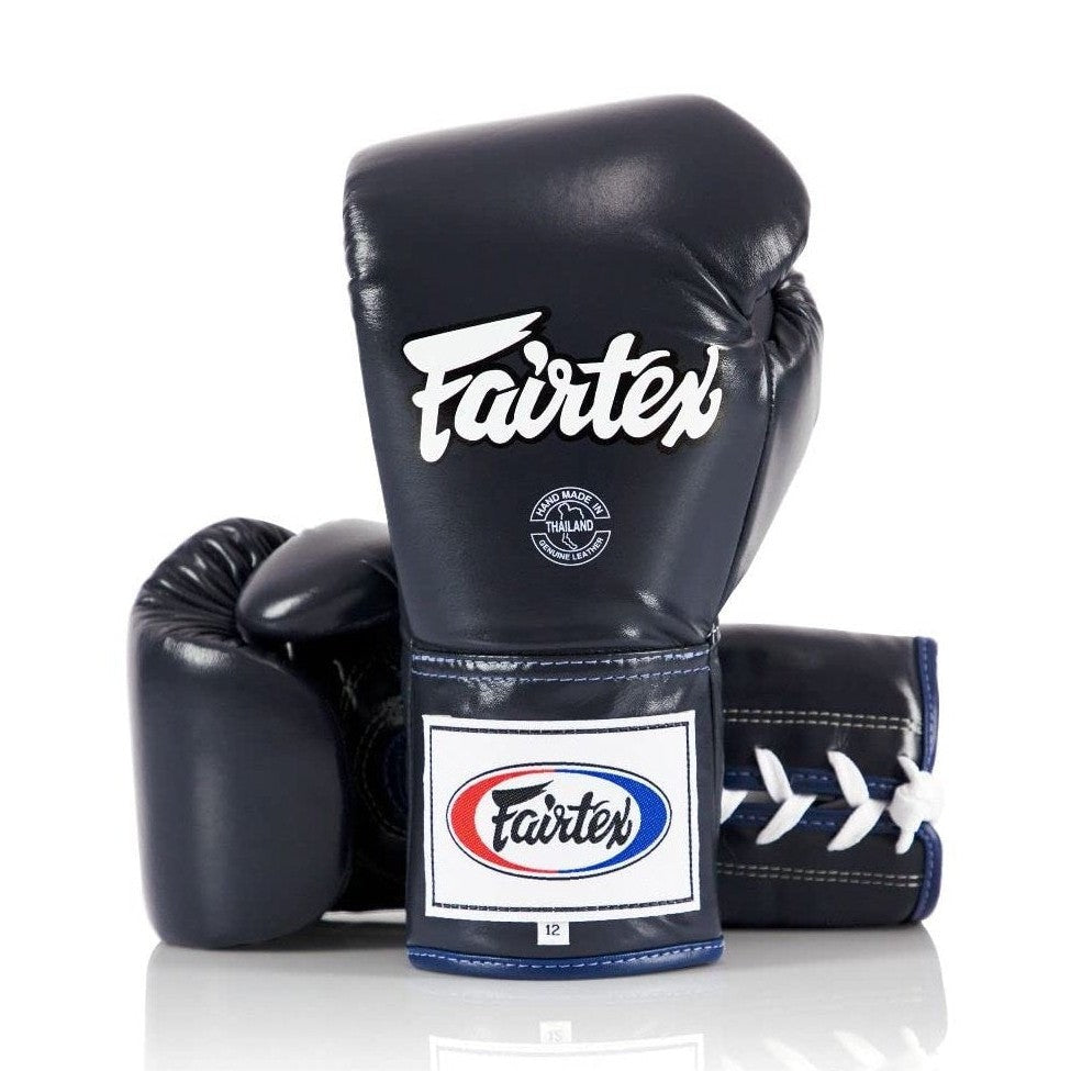 Fairtex Pro Leather Laced Competition Gloves - Locked Thumb for Muay Thai and Boxing - Fairtex Store