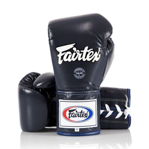 Fairtex Pro Leather Laced Competition Gloves - Locked Thumb for Muay Thai and Boxing - Fairtex Store