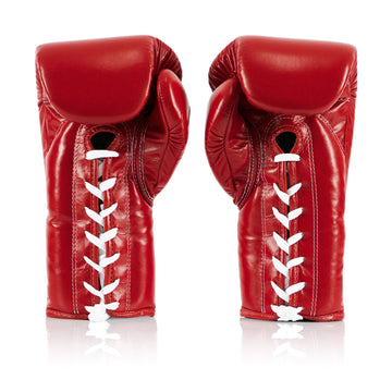 Fairtex Pro Leather Laced Competition Gloves - Locked Thumb for Muay Thai and Boxing - Fairtex Store