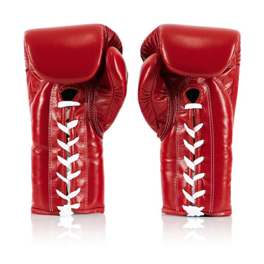 Fairtex Pro Leather Laced Competition Gloves - Locked Thumb for Muay Thai and Boxing - Fairtex Store