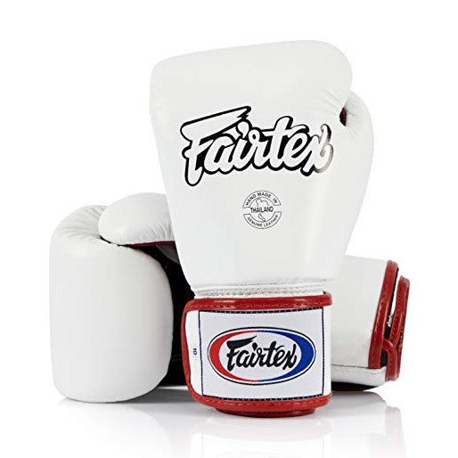 Fairtex BGV1 White/Black/Red Muay Thai Boxing Glove - Fairtex Store