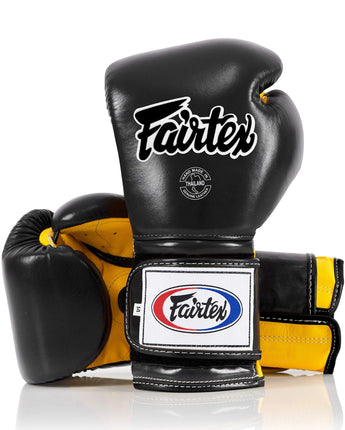 Fairtex BGV9 Black Yellow Muay Thai Boxing Glove - Fairtex Store