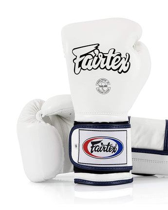 Fairtex BGV9 White Blue Muay Thai Boxing Glove - Fairtex Store