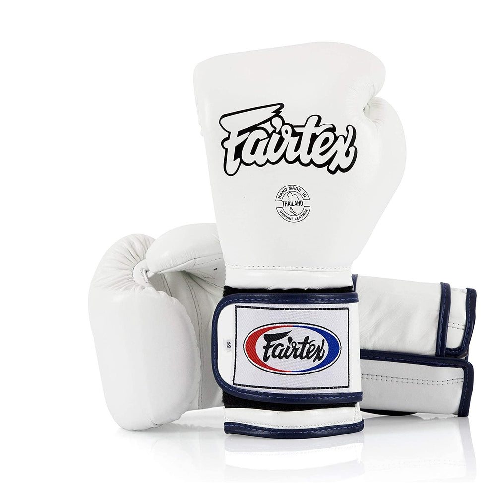 Fairtex BGV9 White Blue Muay Thai Boxing Glove - Fairtex Store