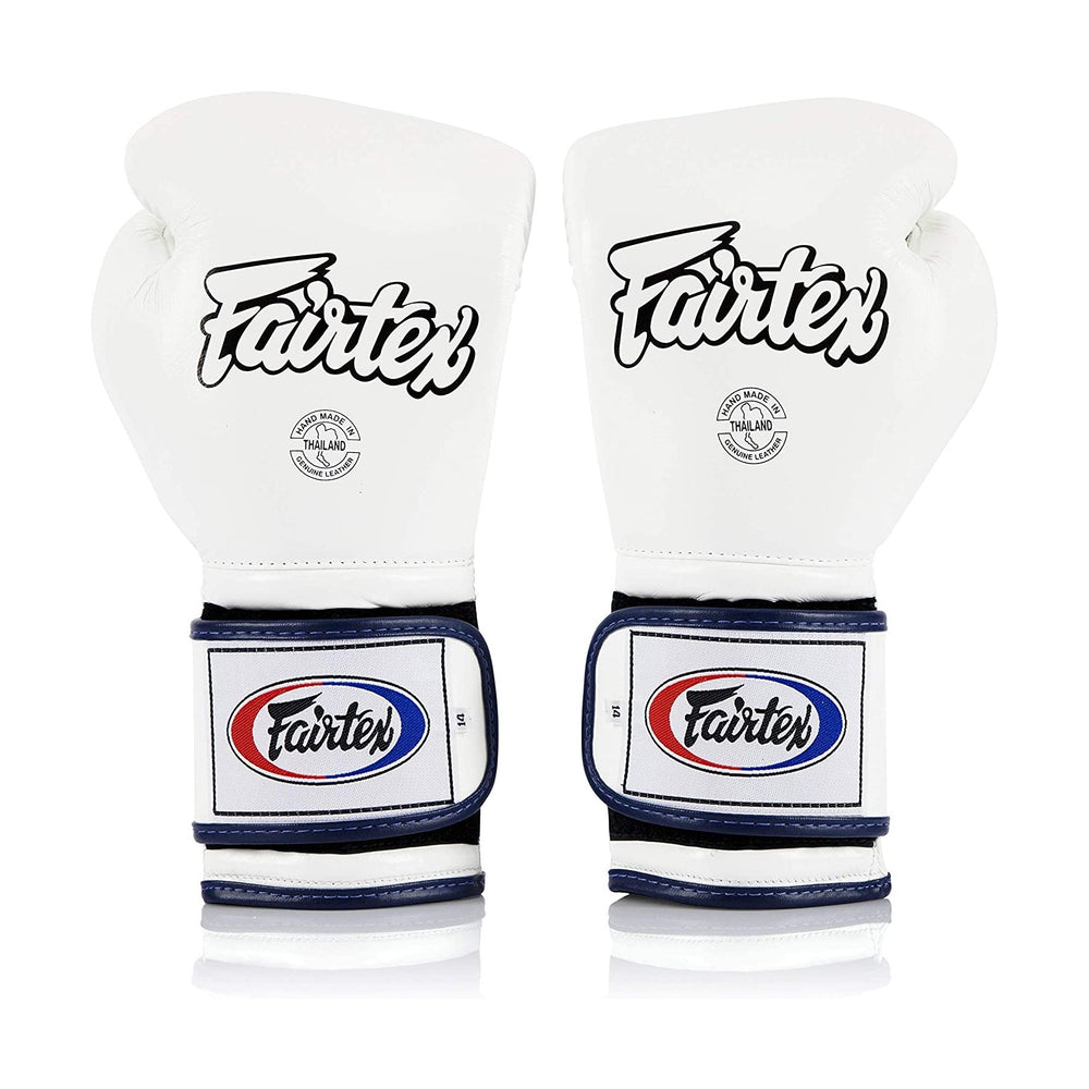 Fairtex BGV9 White Blue Muay Thai Boxing Glove - Fairtex Store