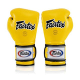 Fairtex BGV9 Mexican Style Yellow Black Piping Muay Thai Boxing Glove - Heavy Hitter - Fairtex Store