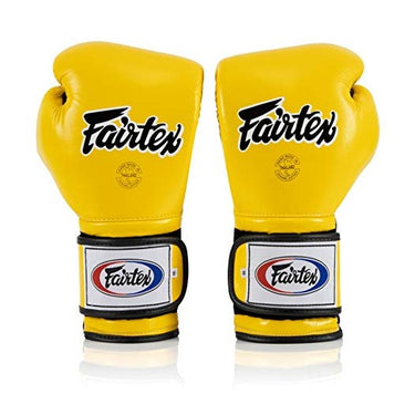 Fairtex BGV9 Mexican Style Yellow Black Piping Muay Thai Boxing Glove - Heavy Hitter - Fairtex Store
