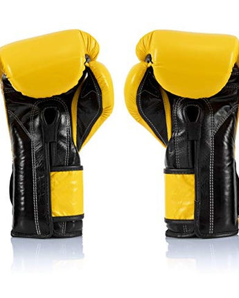 Fairtex BGV9 Mexican Style Yellow Black Piping Muay Thai Boxing Glove - Heavy Hitter - Fairtex Store