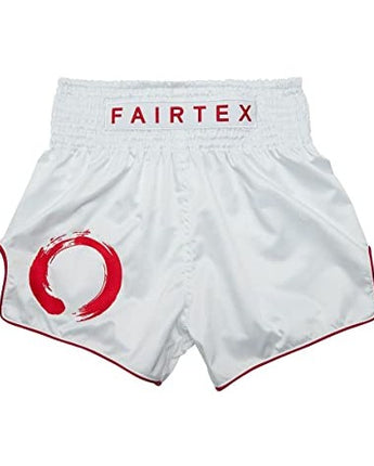 Fairtex BS1918 Enso White Slim Cut Muay Thai Boxing Shorts - Fairtex Store