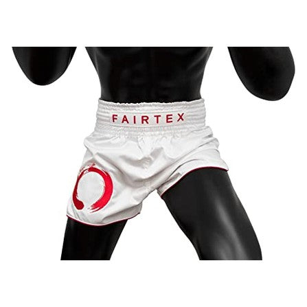 Fairtex BS1918 Enso White Slim Cut Muay Thai Boxing Shorts - Fairtex Store