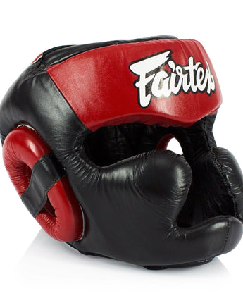 Fairtex HG13 Lace Up Headgear Head Guard - Red/Black - Fairtex Store