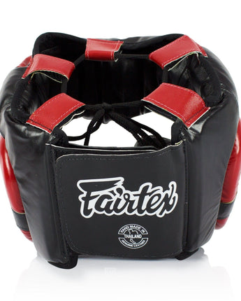 Fairtex HG13 Lace Up Headgear Head Guard - Red/Black - Fairtex Store