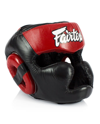 Fairtex HG13 Lace Up Headgear Head Guard - Red/Black - Fairtex Store
