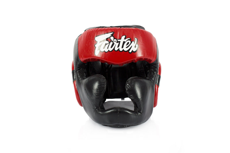 Fairtex HG13 Lace Up Headgear Head Guard - Red/Black - Fairtex Store