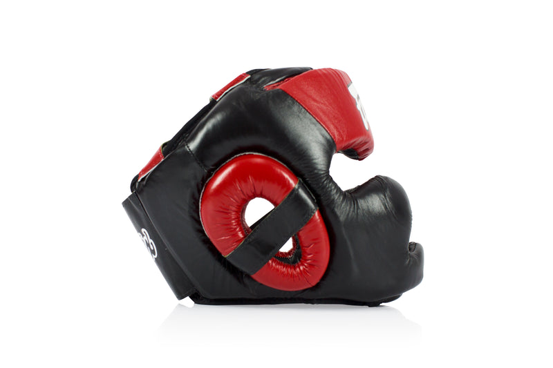 Fairtex HG13 Lace Up Headgear Head Guard - Red/Black - Fairtex Store